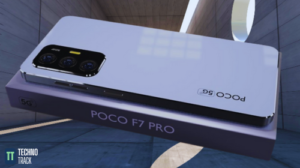 A flagship smartphone like the Poco F7 Pro would probably have a high-end appearance with components like metal and glass.